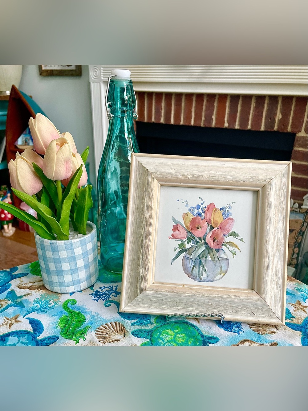 Framed Watercolor Floral Bouquet Print by Rosalind Oesterle